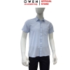 Áo sơ mi nam tay ngắn Owen AF260121NT – Xanh nhạt kẻ caro Plus Size có túi chất liệu nano