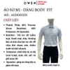 Áo sơ mi nam tay ngắn Owen AS240002N màu xanh nhạt in họa tiết dáng ôm slim fit tà lượn không túi chất liệu bamboo poly