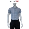 Áo sơ mi nam tay ngắn Owen AB250053NT màu xanh kẻ caro dáng suông body fit tà lượn có túi Chất liệu Knit