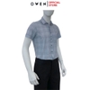 Áo sơ mi nam tay ngắn Owen AB250053NT màu xanh kẻ caro dáng suông body fit tà lượn có túi Chất liệu Knit
