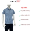 Áo sơ mi nam tay ngắn Owen AB250089NT màu xanh đậm dáng suông body fit tà bằng có túi Chất liệu Bamboo poly
