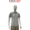 Áo Sơ Mi Nam Tay Ngắn Owen AB260114NT Xám Kẻ Body Fit Có Túi