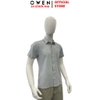 Áo Sơ Mi Nam Tay Ngắn Owen AB260114NT Xám Kẻ Body Fit Có Túi