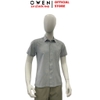 Áo Sơ Mi Nam Tay Ngắn Owen AB260114NT Xám Kẻ Body Fit Có Túi