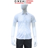 Áo sơ mi nam tay ngắn Owen AB260036NT màu trắng in họa tiết dáng suông body fit tà bằng có túi chất liệu Bamboo polyester