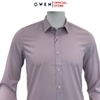 Áo sơ mi nam tay dài Owen AS250082D màu hồng nhạt dáng ôm slim fit tà lượn không túi chất liệu Bamboo spandex