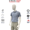 Áo Sơ Mi Nam Tay Ngắn Owen AB260010NT Xanh Body Fit Có Túi