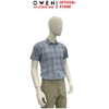 Áo Sơ Mi Nam Tay Ngắn Owen AB260010NT Xanh Body Fit Có Túi