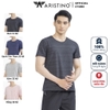 Áo Thun Nam Ngắn Tay Không Cổ ARISTINO ATS041S2 dáng Regular fit vải Cotton