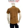 Áo Thun polo Nam Tay Ngắn Có Cổ Owen APV262004 màu nâu dáng suông body fit xẻ tà chất liệu cotton spandex