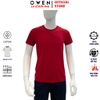 Áo Thun Nam Tay Ngắn Không Cổ Owen TSN233250 màu đỏ dáng suông tà bằng cổ tròn chất liệu cotton modal