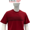 Áo Thun Nam Tay Ngắn Không Cổ Owen TSN253669 màu đỏ đậm dáng suông tà bằng cổ tròn chất liệu cotton