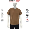 Áo Thun Nam Tay Ngắn Không Cổ Owen TSN253671 màu nâu dáng body fit tà bằng Chất liệu CVC Spandex