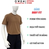 Áo Thun Nam Tay Ngắn Không Cổ Owen TSN253671 màu nâu dáng body fit tà bằng Chất liệu CVC Spandex