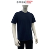 Áo Thun Nam Tay Ngắn Không Cổ Owen TSN253673 màu xanh tím than dáng body fit tà bằng cổ tròn chất liệu cotton
