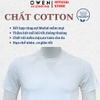 Áo thun nam Tay Ngắn Không Cổ Owen TSN260128 màu trắng dáng suông regular fit cổ tròn chất liệu cotton