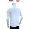 Áo thun nam Tay Ngắn Không Cổ Owen TSN260128 màu trắng dáng suông regular fit cổ tròn chất liệu cotton