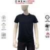 Áo thun nam Tay Ngắn Không Cổ Owen TSN260129 màu đen dáng suông regular fit cổ tròn chất liệu cotton