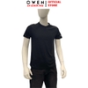 Áo thun nam Tay Ngắn Không Cổ Owen TSN260129 màu đen dáng suông regular fit cổ tròn chất liệu cotton