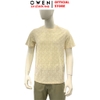 Áo thun nam Tay Ngắn Không Cổ Owen TSN260135 màu be dáng suông relax fit cổ tròn chất liệu cotton spandex