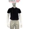 Áo thun polo Nam Tay Ngắn Có Cổ Owen APV262027 màu đen dáng body fit tà bằng xẻ tà chất liệu cotton polyester spandex
