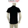 Áo thun polo Nam Tay Ngắn Có Cổ Owen APV262027 màu đen dáng body fit tà bằng xẻ tà chất liệu cotton polyester spandex
