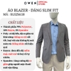 Áo Demi - Blazer Owen BLS256118 màu xám đậm dáng slim fit 1 cúc tà xẻ sau chất vải polyester