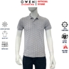 Áo Thun polo Nam Tay Ngắn Có Cổ Owen APV257065 này xám nhạt họa tiết dáng suông body fit tà xẻ hai bên chất liệu cotton