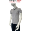 Áo Thun polo Nam Tay Ngắn Có Cổ Owen APV257065 này xám nhạt họa tiết dáng suông body fit tà xẻ hai bên chất liệu cotton