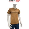 Áo thun polo Nam Tay Ngắn Có Cổ Owen APV262021 màu nâu dáng body fit tà bằng xẻ tà chất liệu cotton polyester spandex