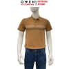Áo thun polo Nam Tay Ngắn Có Cổ Owen APV262021 màu nâu dáng body fit tà bằng xẻ tà chất liệu cotton polyester spandex