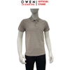 Áo Thun polo Nam Tay Ngắn Có Cổ Owen APV262040 màu xám họa tiết dáng suông body fit xẻ tà chất liêu cotton spandex