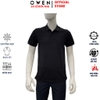 Áo Thun polo Nam Tay Ngắn Có Cổ Owen APV262041 màu đen họa tiết dáng suông body fit xẻ tà chất liêệu cotton polyester spandex