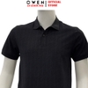 Áo Thun polo Nam Tay Ngắn Có Cổ Owen APV262041 màu đen họa tiết dáng suông body fit xẻ tà chất liêệu cotton polyester spandex