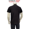 Áo Thun polo Nam Tay Ngắn Có Cổ Owen APV262041 màu đen họa tiết dáng suông body fit xẻ tà chất liêệu cotton polyester spandex