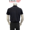 Áo Thun polo Nam Tay Ngắn Có Cổ Owen APV262063 màu đen dáng suông body fit xẻ tà chất liệu polyester