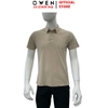 Áo Thun polo Nam Tay Ngắn Có Cổ Owen APV262064 màu be đậm dáng suông body fit xẻ tà chất liệu polyester