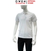 Áo Thun polo Nam Tay Ngắn Có Cổ Owen APV262096 màu trắng trơn dáng suông body fit xẻ tà chất liêu cotton spandex