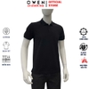 Áo Thun polo Nam Tay Ngắn Có Cổ Owen APV262097 màu đen trơn dáng suông body fit xẻ tà chất liêu cotton spandex