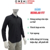Áo sơ mi nam tay dài Owen AR230342DT màu đen dáng suông regular fit tà lượn có túi chất liệu Bamboo polyester