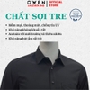 Áo sơ mi nam tay dài Owen AR230342DT màu đen dáng suông regular fit tà lượn có túi chất liệu Bamboo polyester