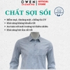Áo sơ mi nam tay dài Owen AR260026DT màu xanh dáng suông regular fit tà lượn có túi chất liệu modal polyester spandex
