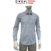 Áo sơ mi nam tay dài Owen AR260026DT màu xanh dáng suông regular fit tà lượn có túi chất liệu modal polyester spandex