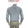 Áo sơ mi nam tay dài Owen AR260026DT màu xanh dáng suông regular fit tà lượn có túi chất liệu modal polyester spandex