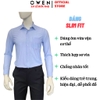 Áo sơ mi nam tay dài Owen AR260048DT màu xanh nhạt kẻ caro nhỏ dáng suông regular fit tà lượn có túi chất liệu nylon spandex