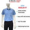 Áo sơ mi nam tay ngắn Owen AR260099NT màu xanh kẻ caro dáng suông tà lượn có túi chất liệu Bamboo polyester