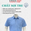 Áo sơ mi nam tay ngắn Owen AR260099NT màu xanh kẻ caro dáng suông tà lượn có túi chất liệu Bamboo polyester