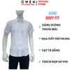 Áo sơ mi trắng nam tay ngắn Owen AR260512NTB màu trắng dáng suông regular fit tà lượn có túi chất liệu nano