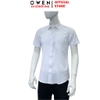 Áo sơ mi trắng nam tay ngắn Owen AR260512NTB màu trắng dáng suông regular fit tà lượn có túi chất liệu nano
