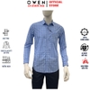 Áo sơ mi nam tay ngắn Owen AR263017DT màu xanh dáng suông regular fit tà lượn có túi chất liệu Bamboo polyester